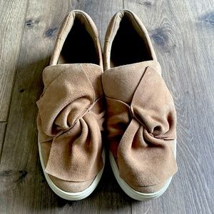 Tan Suede J slides (size 8.5)